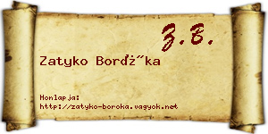 Zatyko Boróka névjegykártya